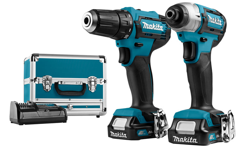 Makita set accuboor- en slagschroefmach 12V met koffer 2 accu's