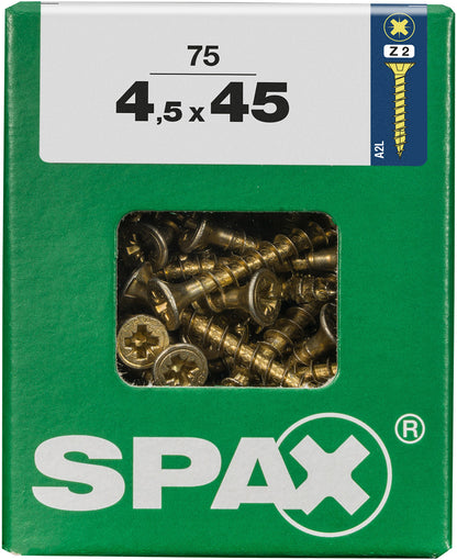 Spax schroef pozidrive verzinkt 4,5x45mm 75st