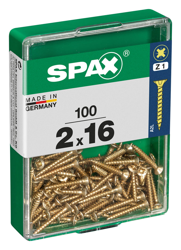 Spax schroef pozidrive verzinkt 2x16mm 100st
