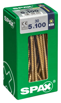 Spax schroef pozidrive verzinkt 5x100mm 30st