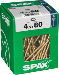 Spax schroef pozidrive verzinkt 4,5x80mm 125st
