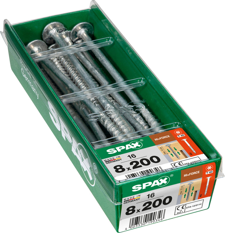 Spax HI.Force schroef T-star plus discuskop 8x200mm 16st