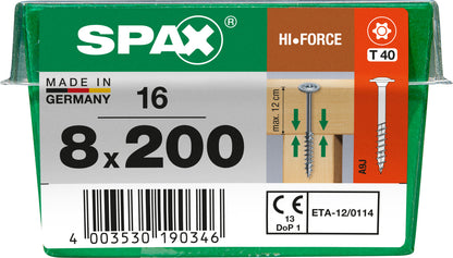 Spax HI.Force schroef T-star plus discuskop 8x200mm 16st