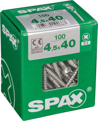Spax schroef kopboring 4,5x40mm 100st