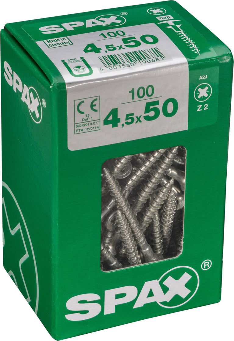 Spax schroef kopboring 4,5x50mm 100st