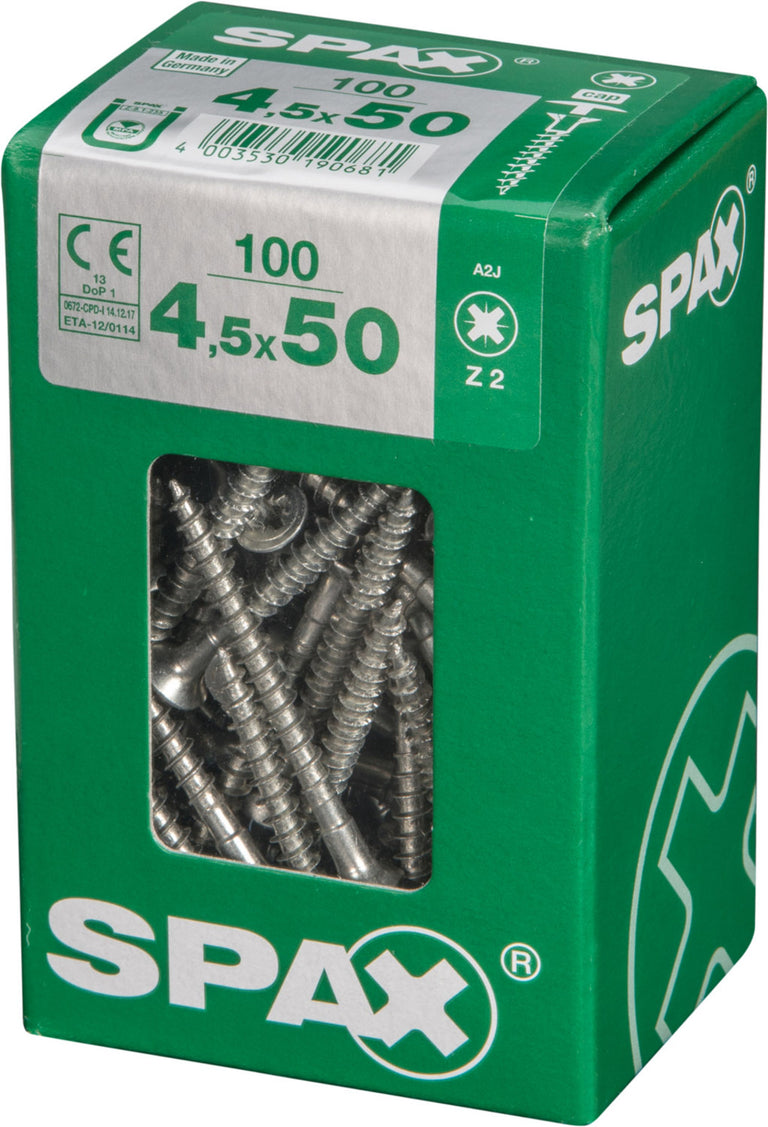 Spax schroef kopboring 4,5x50mm 100st