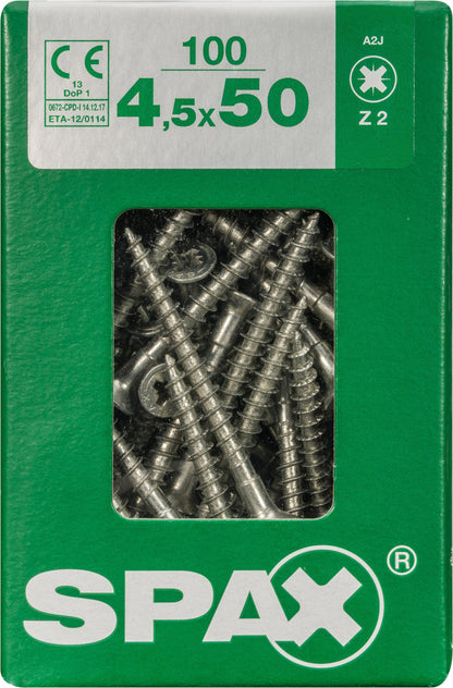 Spax schroef kopboring 4,5x50mm 100st