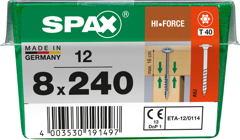 Spax HI.Force schroef T-star plus discuskop 8x240mm 12st