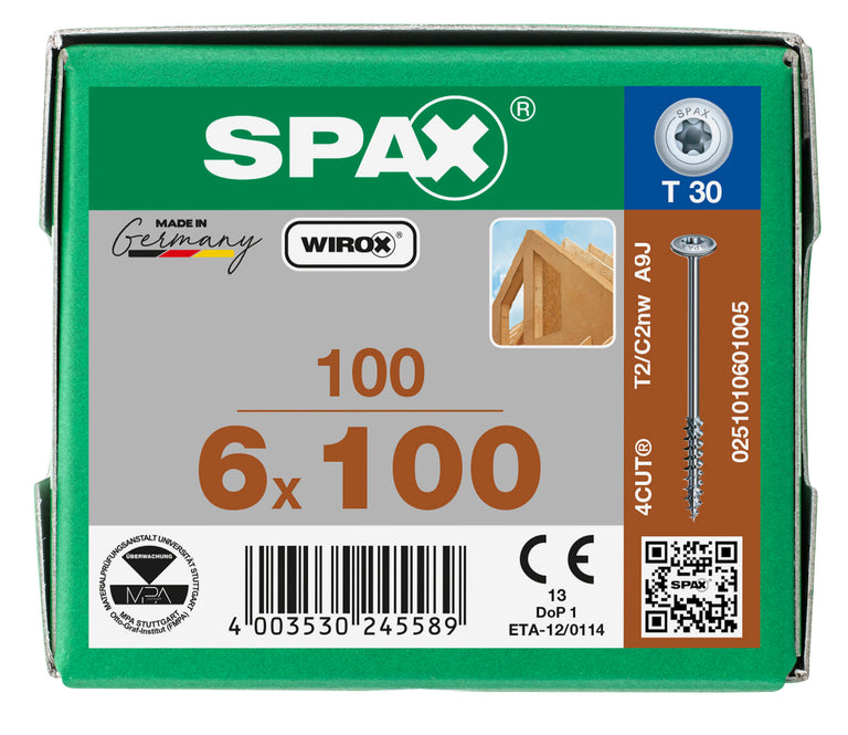 Spax HI.Force schroef T-star plus discuskop 6x100mm 100st