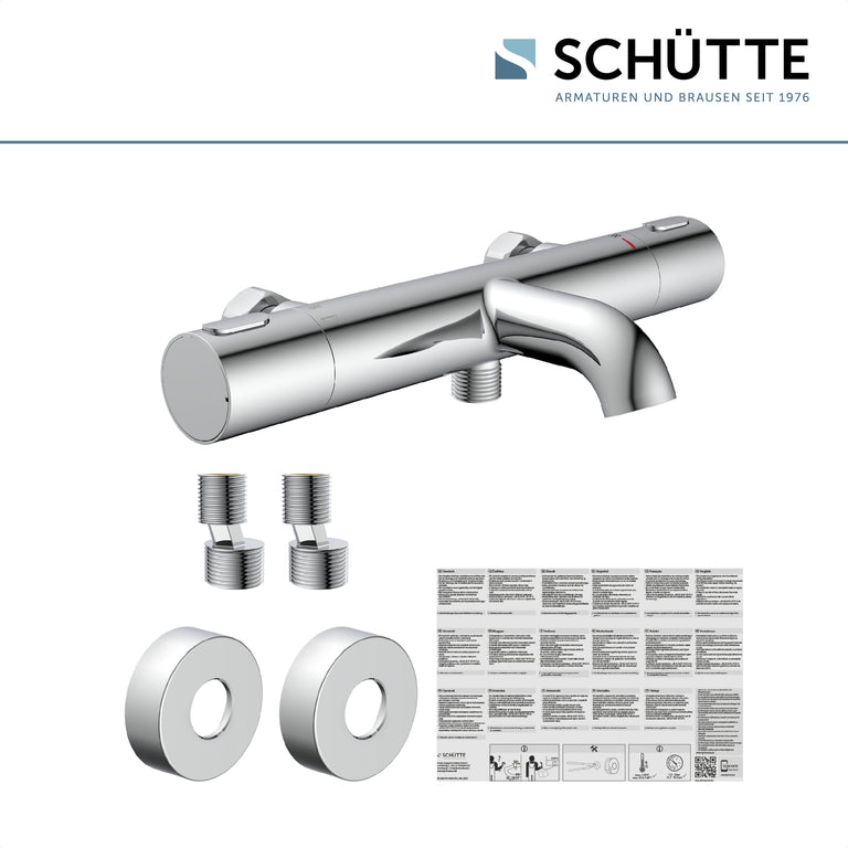 Schutte Los Angeles thermostaatkraan bad chroom 15cm