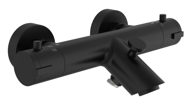 Schutte London thermostaatkraan bad mat zwart 15cm