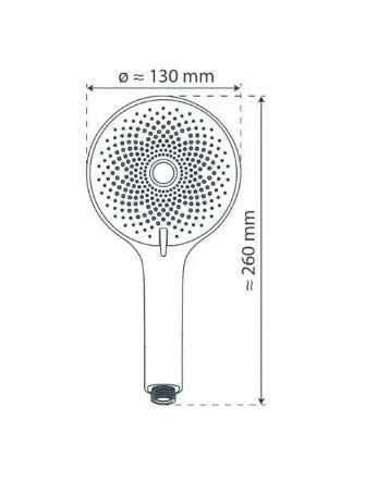 Schutte Samoa Rain handdouche 3 standen chroom antraciet ⌀13cm