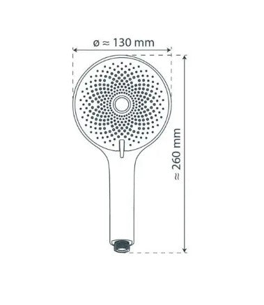 Schutte Samoa Rain handdouche 3 standen chroom wit ⌀13cm