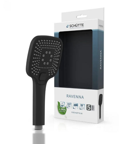 Schutte Ravenna handdouche 3 standen mat zwart ⌀11cm