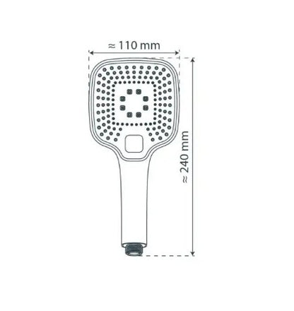 Schutte Ravenna handdouche 3 standen mat zwart ⌀11cm