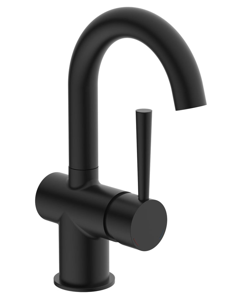 Schutte Cornwall wastafelkraan mat zwart met hendel