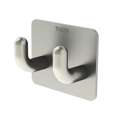 Tiger Hooks Pinky haak RVS geborsteld dubbel rechthoek