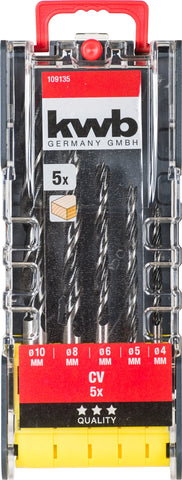 KWB houtspiraalboor 5-delig