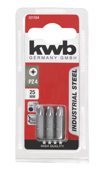 KWB Industrial Steel schroefbits PZ4 25 mm 3 stuks