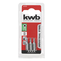 KWB Industrial Steel schroefbits Torx 15 25 mm 3 stuks