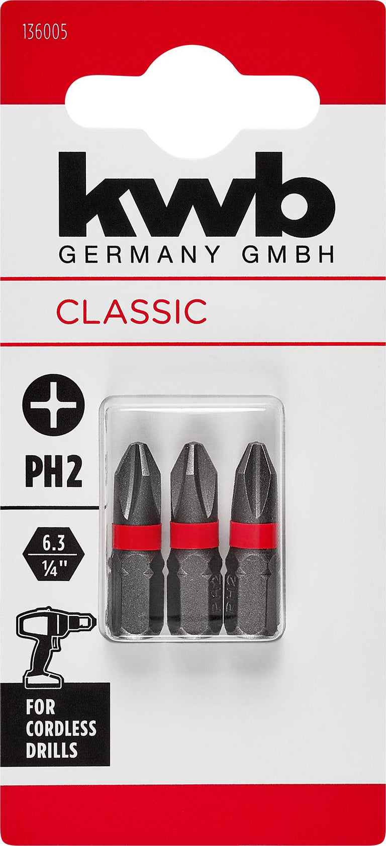 KWB Classic bitset 25mm PH2 3st