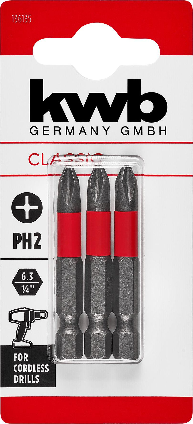 KWB schroefbit 50mm PH2 3st