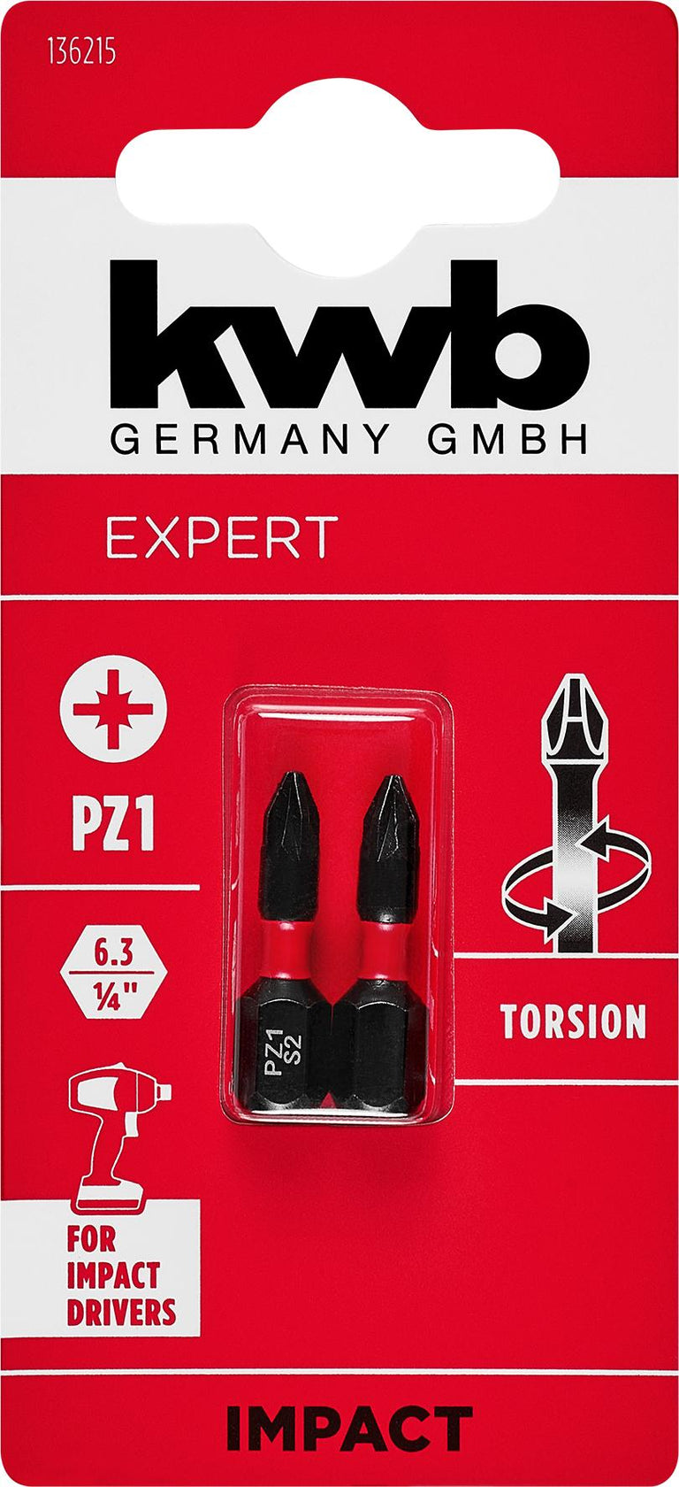 KWB bitset 25mm PZ1 2st