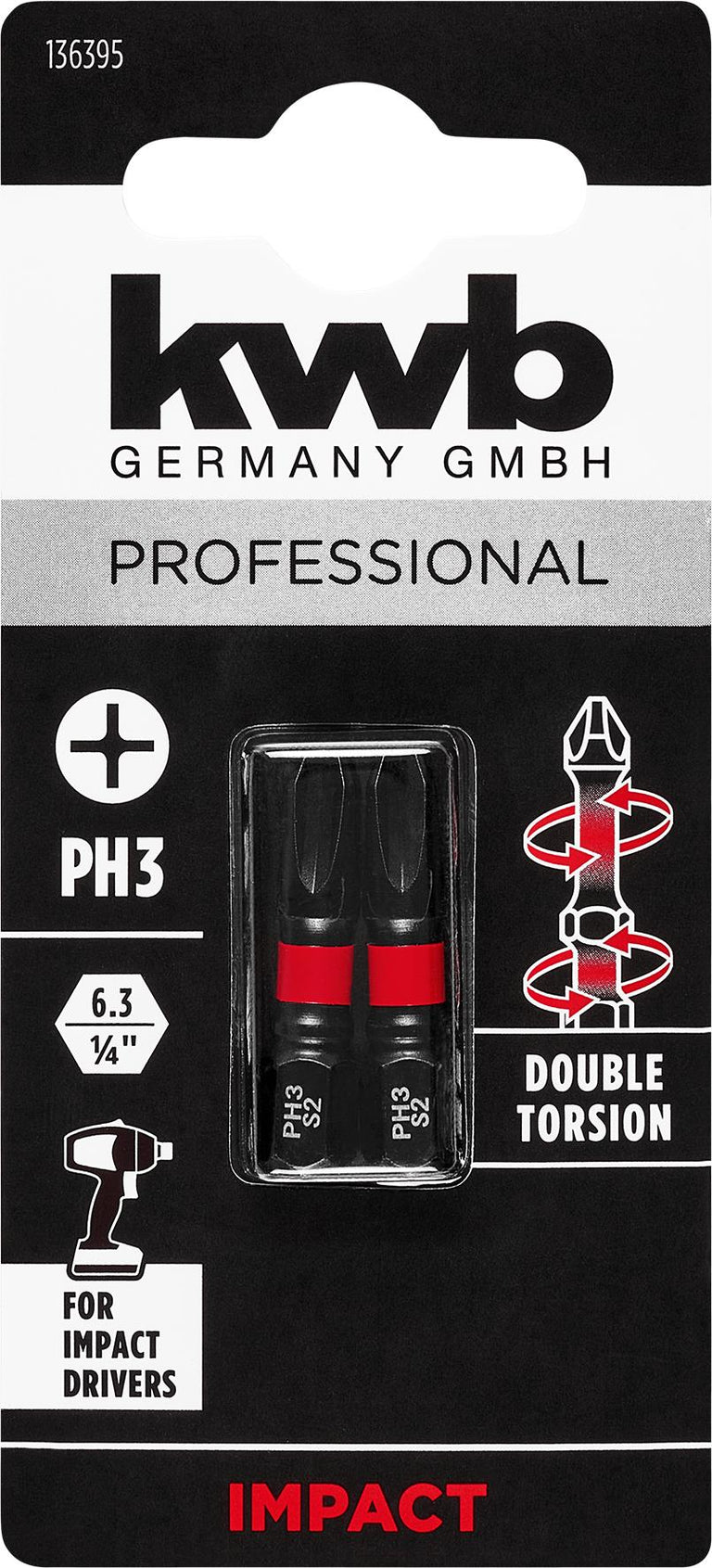 KWB Professional bitset 30mm PH3 2st