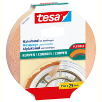 Tesa afplaktape voor rondingen 25mmx25m