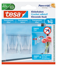 Tesa Powerstrips haak kunststof transparant 1kg 2st