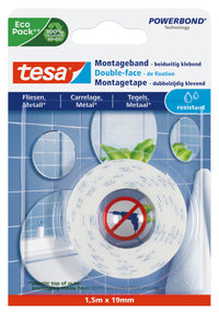 Tesa montagetape wit 19mm 1,5m