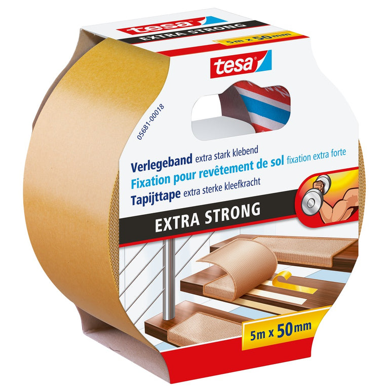 Tesa Extra Strong tapijttape oranje 50mm 5m