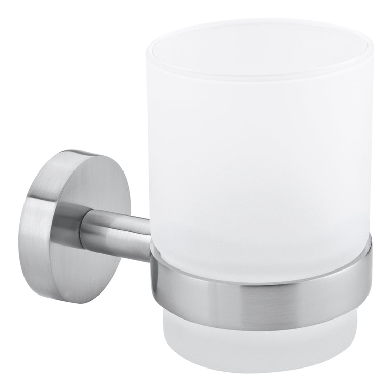 Tesa Moon bekerhouder rond glas, metaal lijm kit RVS