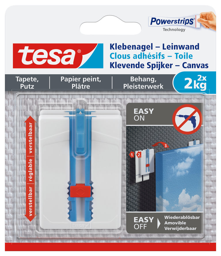 Tesa Powerstrips klevende spijker kunststof wit 2kg 2st