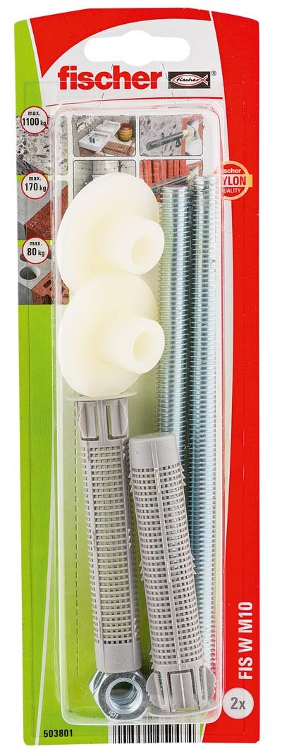 Fischer injectie wastafel- en urinoirbevestiging nylon W10 2 stuks