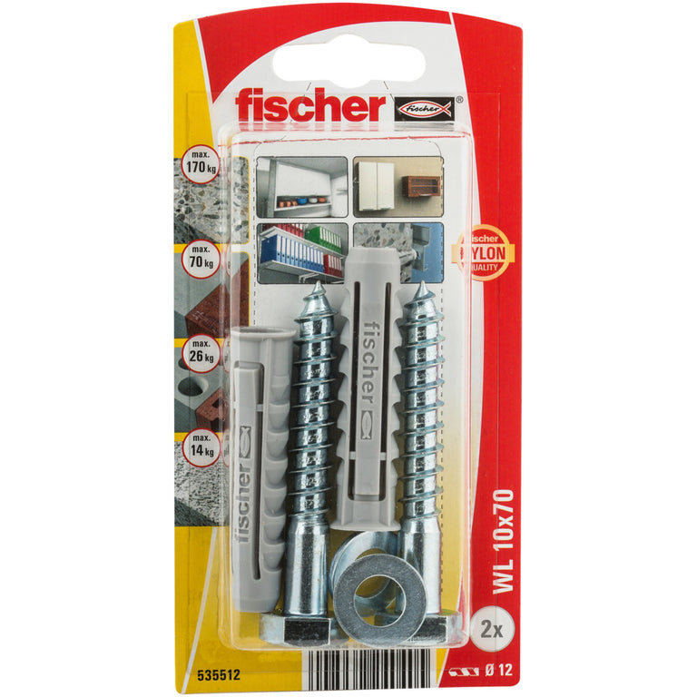 Fischer WL radiatorbevestiging SW 12 nylon 10x70mm 2st