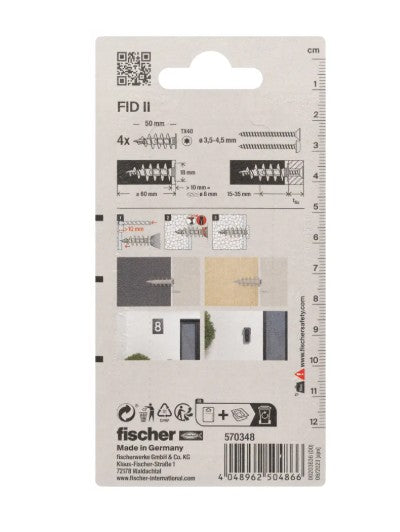 Fischer FID II isolatieplug kunststof 18x50mm 4st