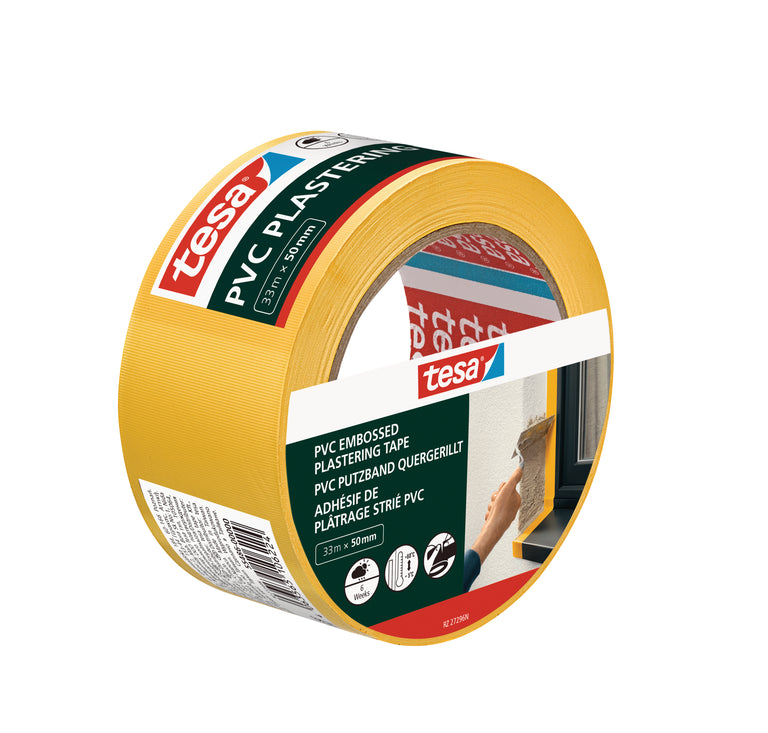 Tesa bepleisteringstape geel 50mm 33m