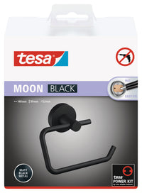 Tesa Moon toiletrolhouder rond metaal lijm kit zwart