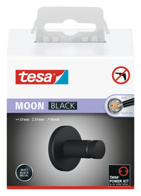 Tesa Moon handdoekhaak rond metaal lijm kit zwart
