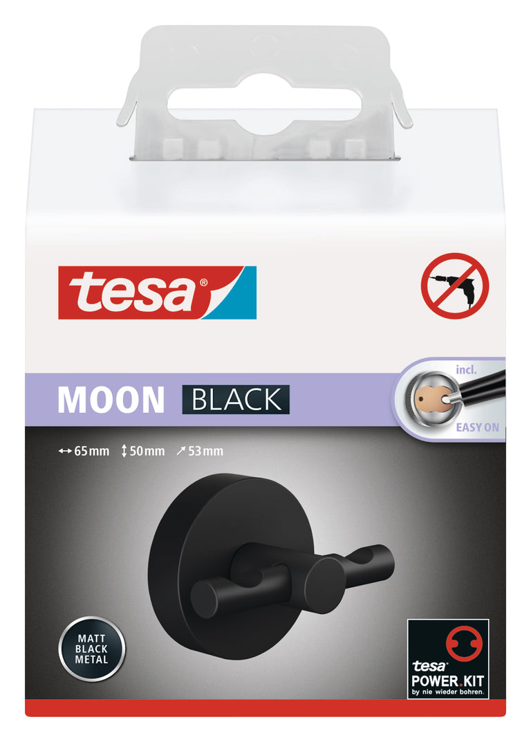 Tesa Moon badjashaak rond metaal lijm kit zwart
