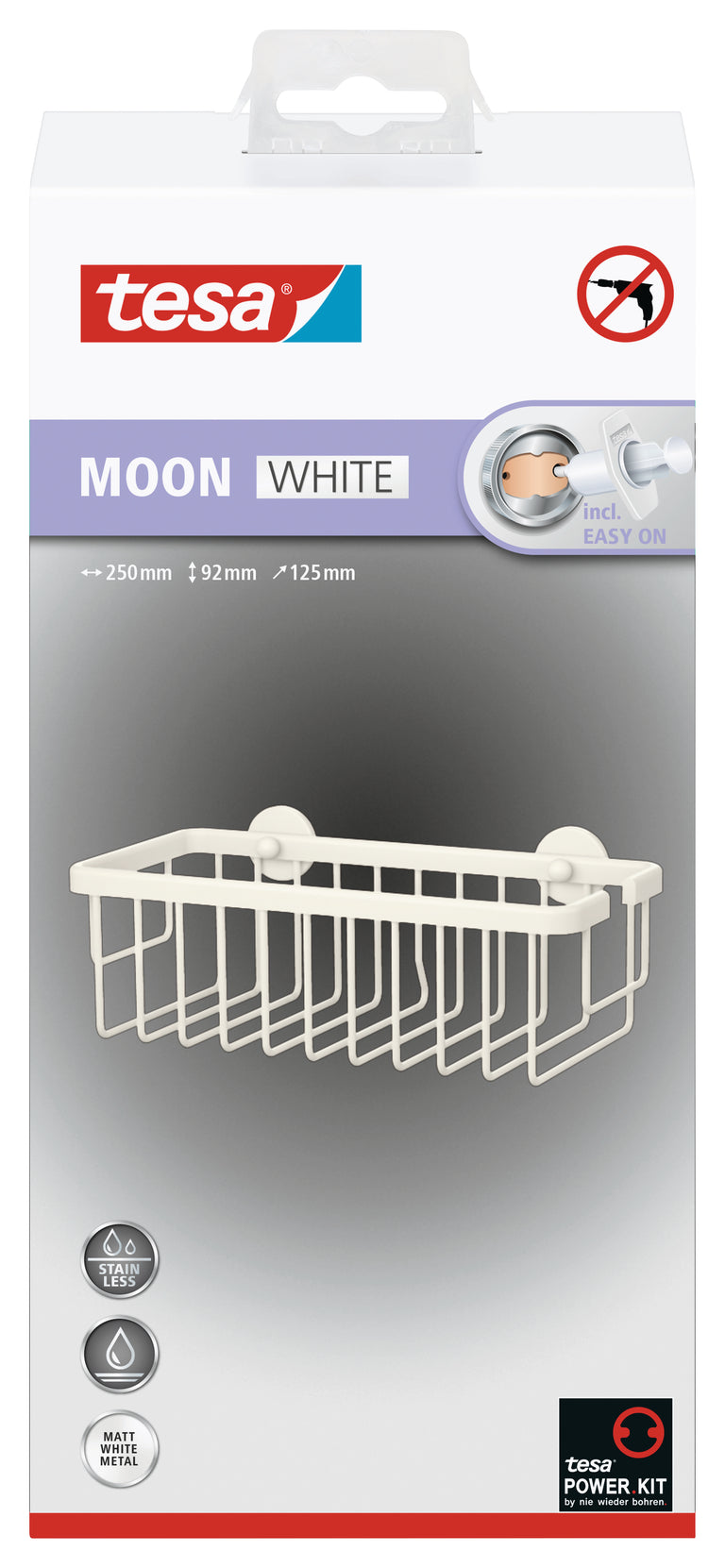 Tesa Moon douchekorf rond metaal lijm kit wit