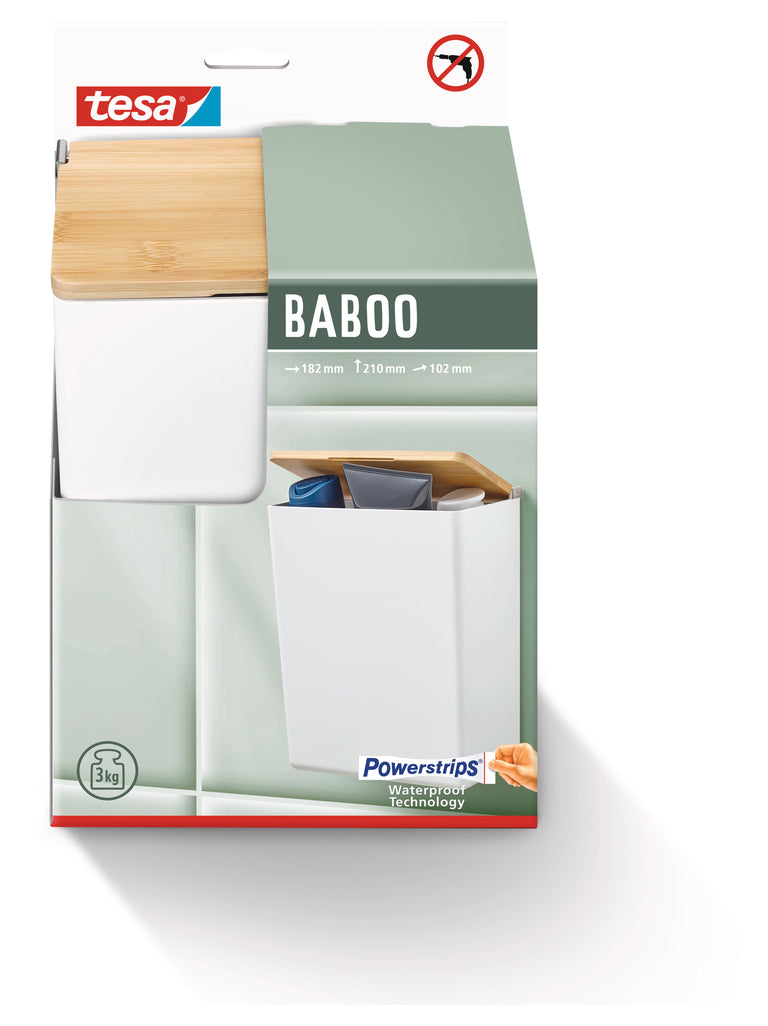 Tesa Baboo opbergbox rechthoek kunststof dubbel wit