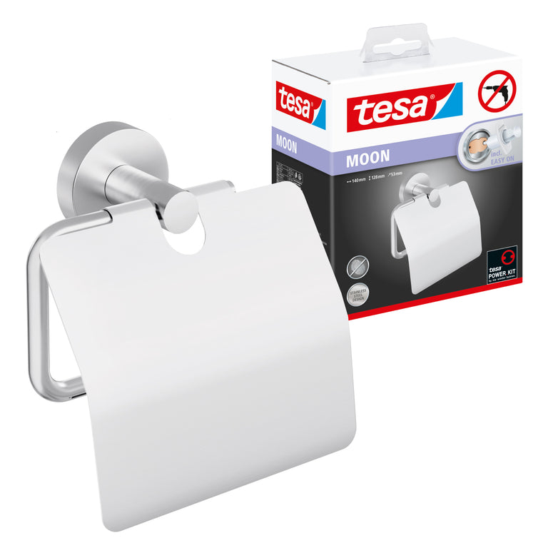Tesa Moon toilet rol houder RVS enkel zilver