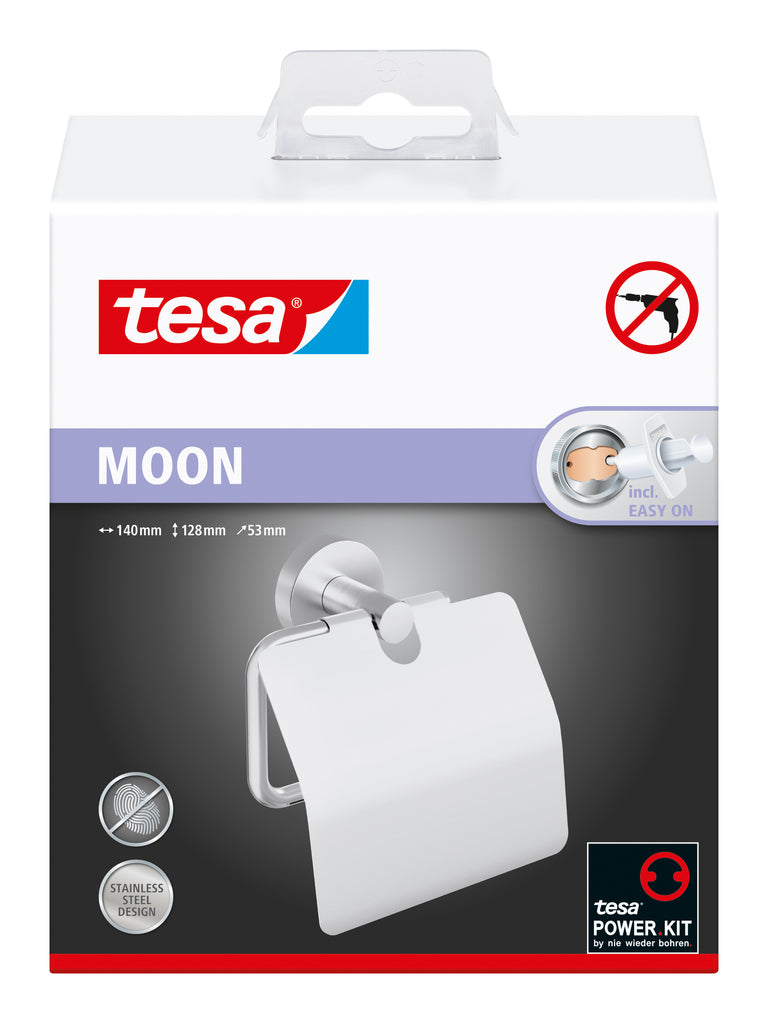 Tesa Moon toilet rol houder RVS enkel zilver