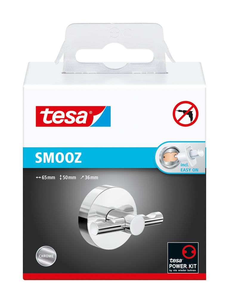 Tesa Smooz haak RVS dubbel zilver