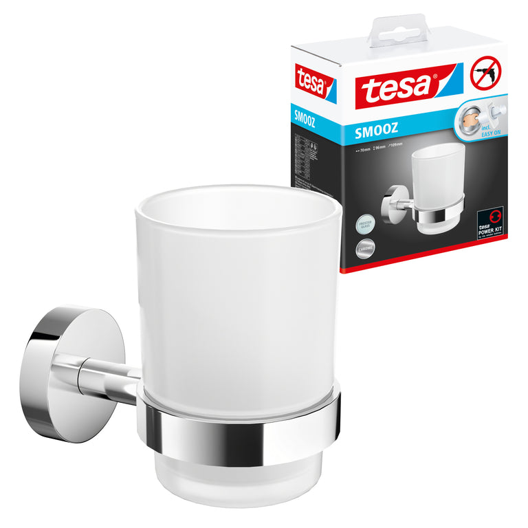 Tesa Smooz bekerhouder RVS enkel zilver