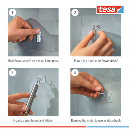 Tesa Powerstrips haak transparant
