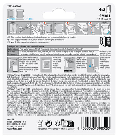 Tesa Powerstrips Click S wit 8st