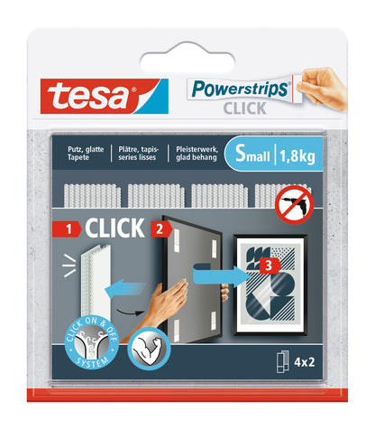 Tesa Powerstrips Click S wit 8st